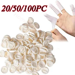 100pc Natural Disposable Latex Finger Cots Non-slip Anti-static Finger Condoms for Beautician Work Fingertips Protector Gloves