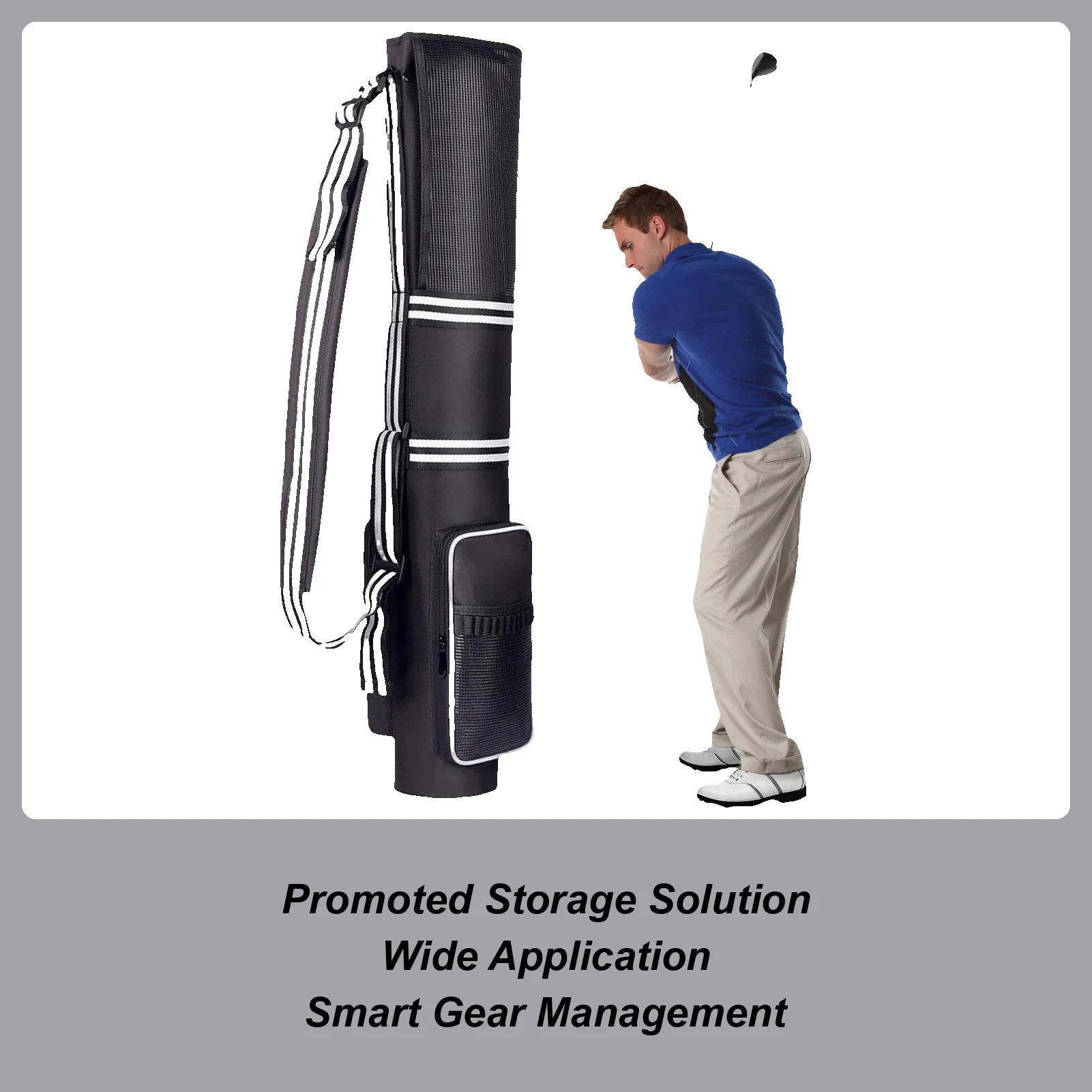 

Сумка для гольфа Легкая сумка для гольфа вмещает 3-9 палочек Складная водонепроницаемая футболка с отделениями для полотенец для туристических тренировок