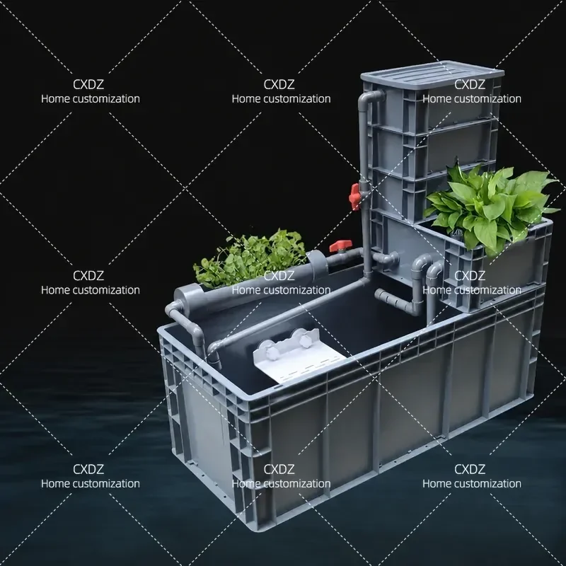SS Thickened Turtle Tank with Filter Feeding Area Fish Aquarium Habitat No Water Change Needed Breeding Box for Pet Turtles
