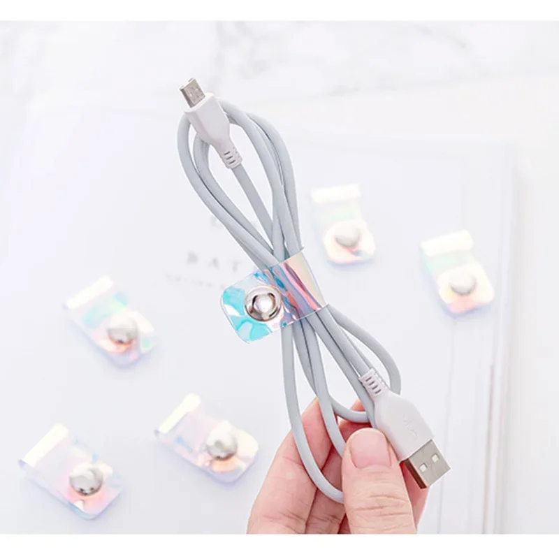 Transparent Laser Travel Accessories Cable Winder Earphone Protector USB Phone Holder Organizer Buckle Accessory Packe Organizer