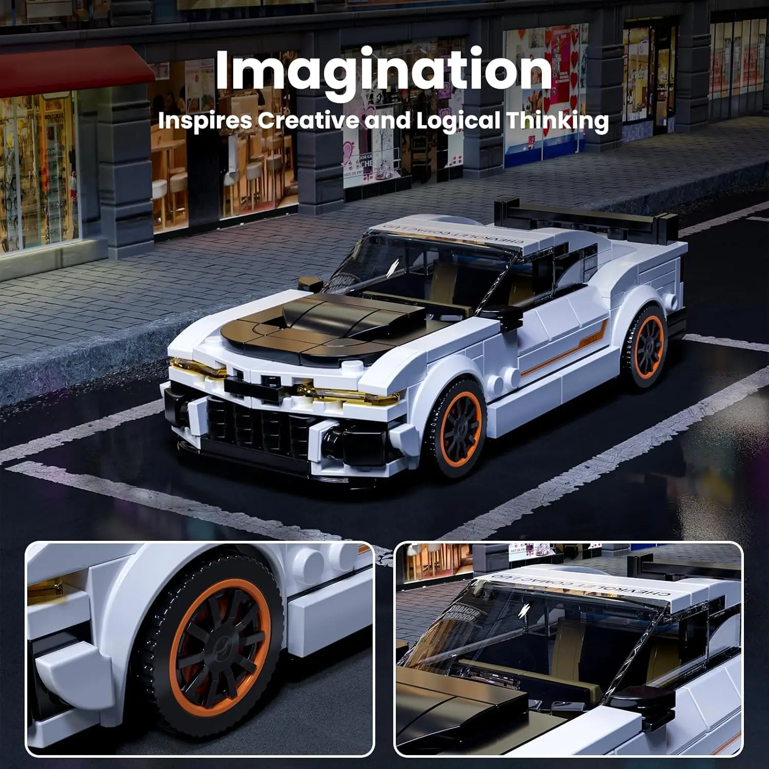 Mould King Classic Sportwagen-Bausätze, MOC-Rennwagen-Spielzeugmodell, Fahrzeugblock-Set, geeignet zum Bauen, Hausdekoration, Geschenke für Erwachsene, 27083 (421 Stück)