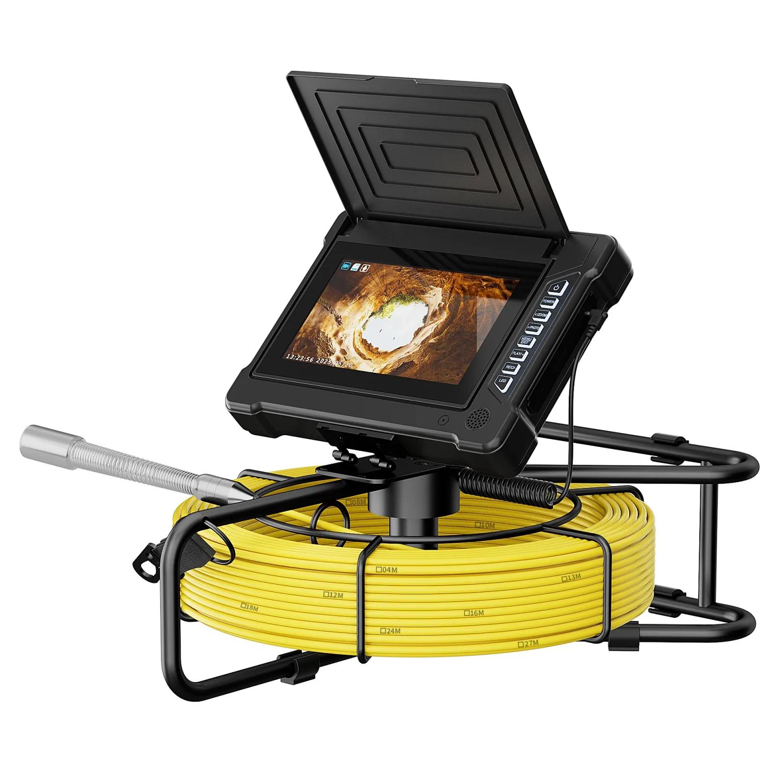 

Камера для осмотра канализационных труб, 7 дюймов, дренажный канализационный трубопровод, промышленный эндоскоп, 17/23 мм, видеорегистратор, запись видео, 16 ГБ, TF-карта с 2650 мАч