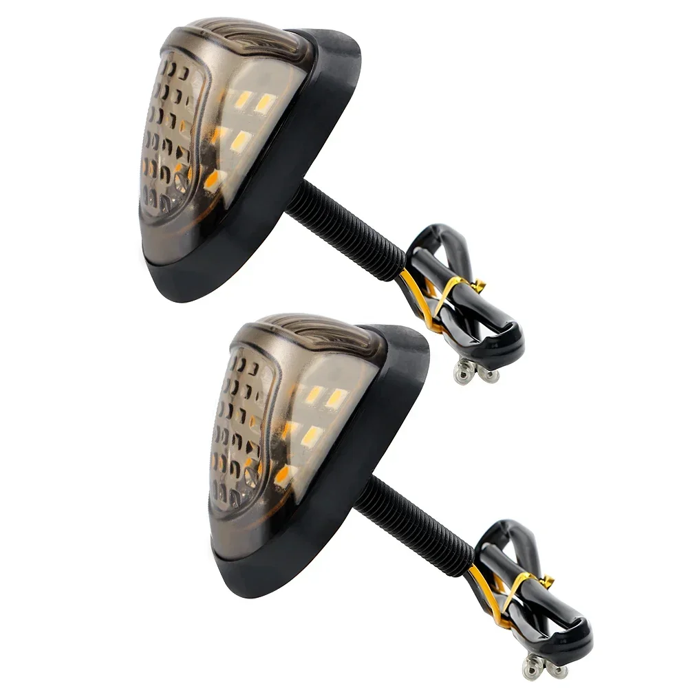 2pcs 12V Motorcycle Turn Signals A Pair 9 LED Motorbike Indicators Blinker Yellow Lighting Flasher Piranha Turn Signal Light