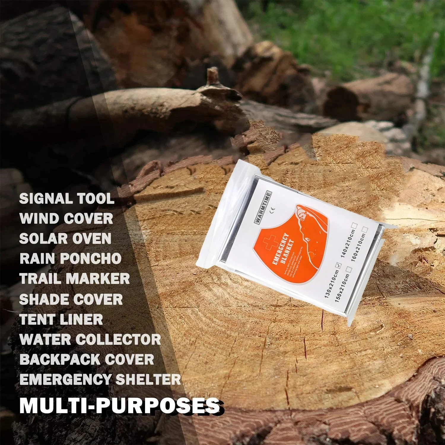 Cobertor térmico mylar de emergência, 4 unidades, cobertor espacial projetado para aquecedor corporal da NASA, primeiros socorros ao ar livre, acampamento, caminhadas, viagens