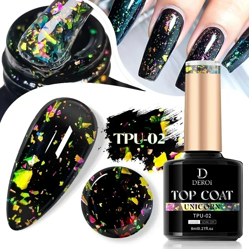 Hot Glitter Flash Top Coat UV Gel No Wipe Top Coat Gel Rubber Base Coat Soak Off Manicure Semi Permanent Clear Nail Gel Polish