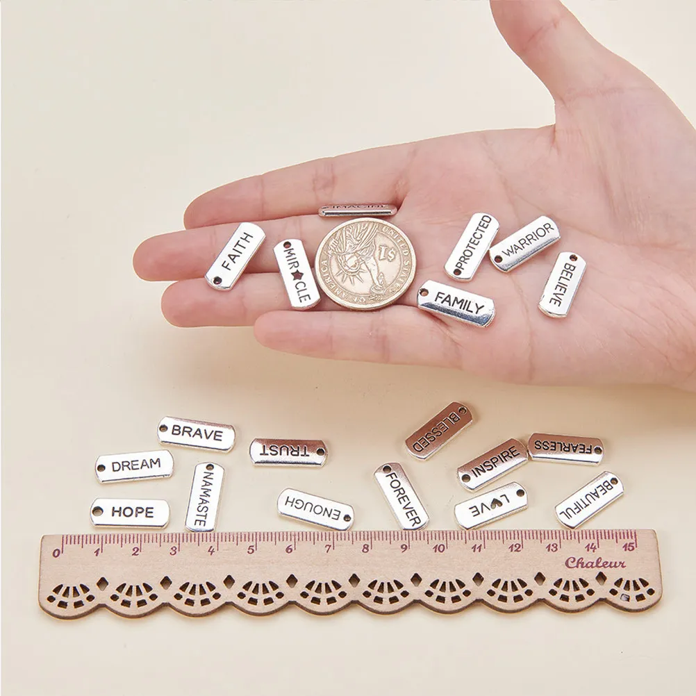

80 шт. подвесок для рукоделия с вдохновляющими словами, из сплава, для изготовления украшений: ожерелий, браслетов, серег, для творчества своими руками