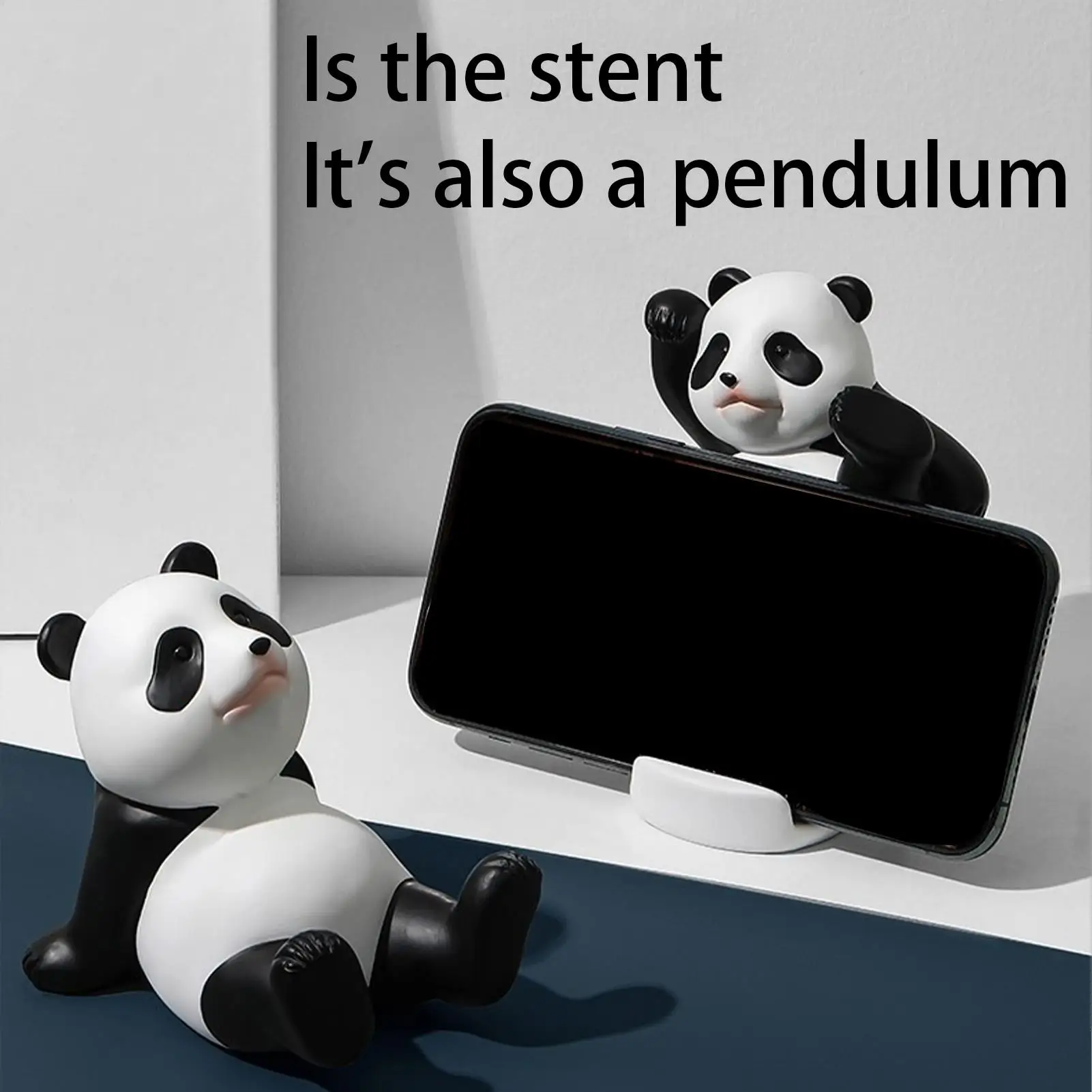 Cute Creative Panda Figurines Interior Universal Cell Mobile Phone Stand Holder Home Office Desk Decoration Phone Holders