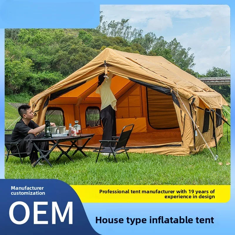 

Outdoor oversized inflatable tent camping tent one room and one living room waterproof sunscreen roof rain cover