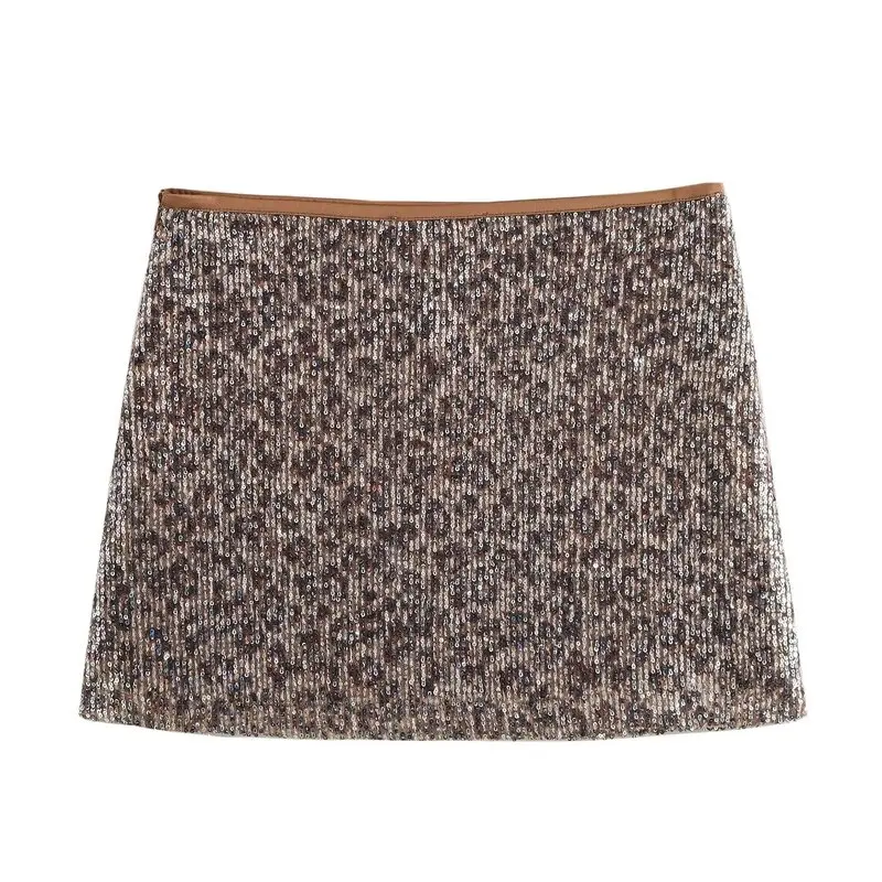 iny Bead Embellied High Waist  Skirt Versatile Women's Faion Autumn New Arrival 392029 Ele Partial Skirt