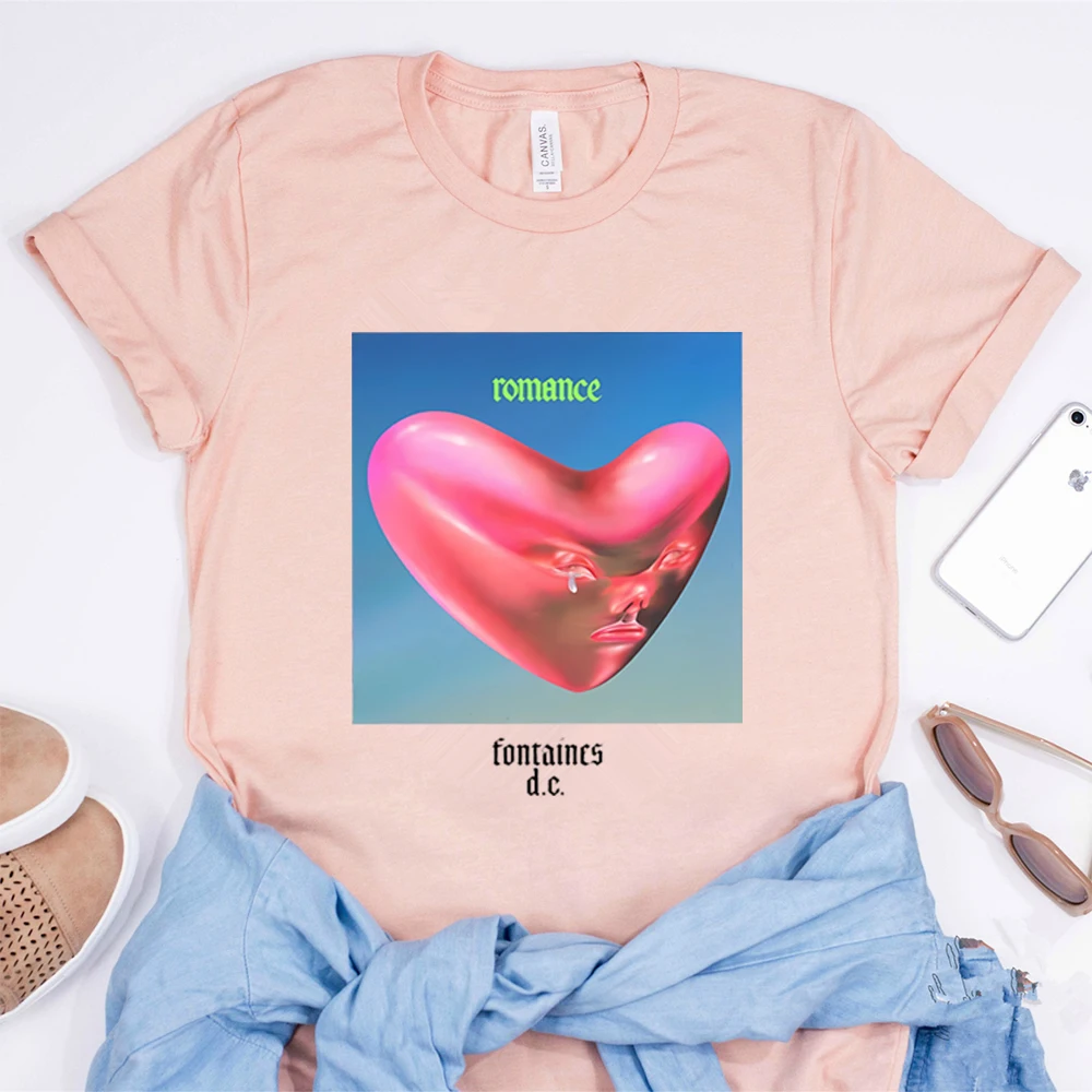 فونتينز تيار مستمر الرومانسية تي شيرت الأيرلندية موسيقى الروك الفرقة قميص مضحك طباعة قميص قصير الأكمام تيز ريترو Y2k القمصان العصرية المشجعين هدية