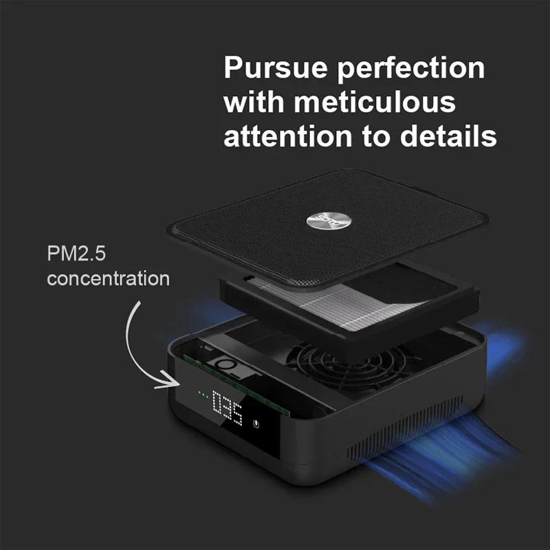 Portable Car Air Purifier Power Supply PM2.5 Display Automatic Start and Stop Large Size HEPA Carbon Filter Air Filter