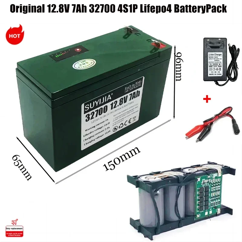 Original 12.8V 7Ah 32700 4S1P Lifepo4 BatteryPack with 4S 7AH BMS Balanced for Electric Boats and Uninterruptible Power Supplies