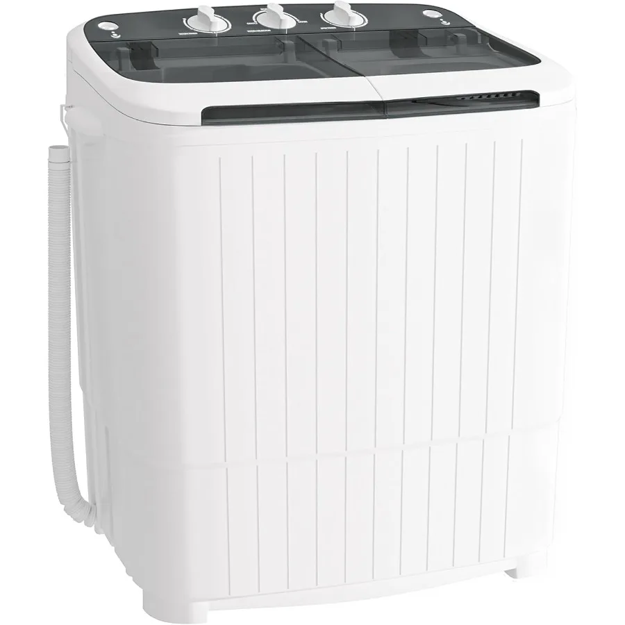 

Portable Washing Machine 16 Lbs Compact Mini Washer and Dryer Combo Semi-automatic Twin Tub Washer with Drain Pump for Dorms Ap