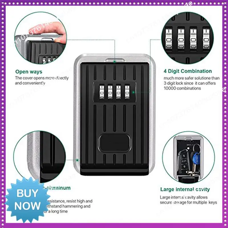 

Hot Ltem Lock Box 4-значная комбинированная водонепроницаемая коробка из алюминиевого сплава, устойчивая к атмосферным воздействиям укрытие для ключей с с сбрасываемым кодом для хранения ключей
