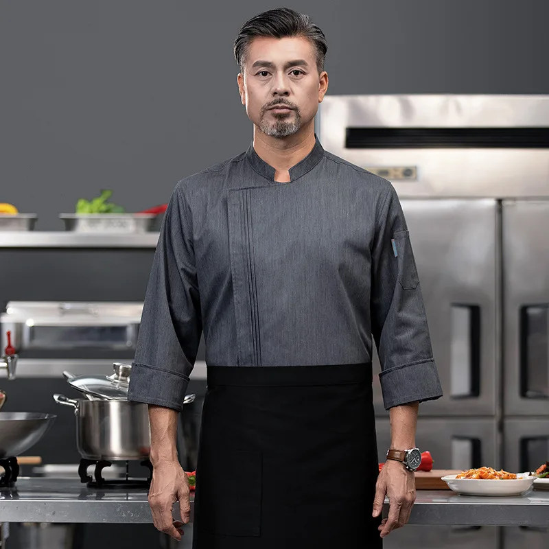 Chef vêtements de travail à manches longues automne hiver Restaurant Cuisine Cuisine occidentale Cuisine restauration cantine cuisson gâteau pain vêtements