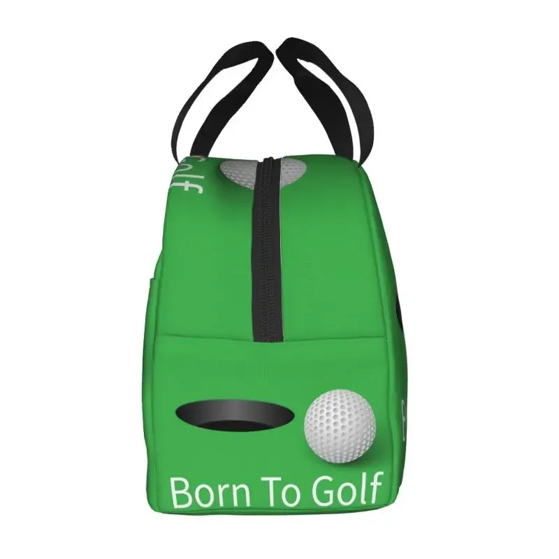 Born To Golf Ball Lunch Bag Women Thermal Cooler Insulated  Container Box for Children School Work Food Picnic Tote Bags