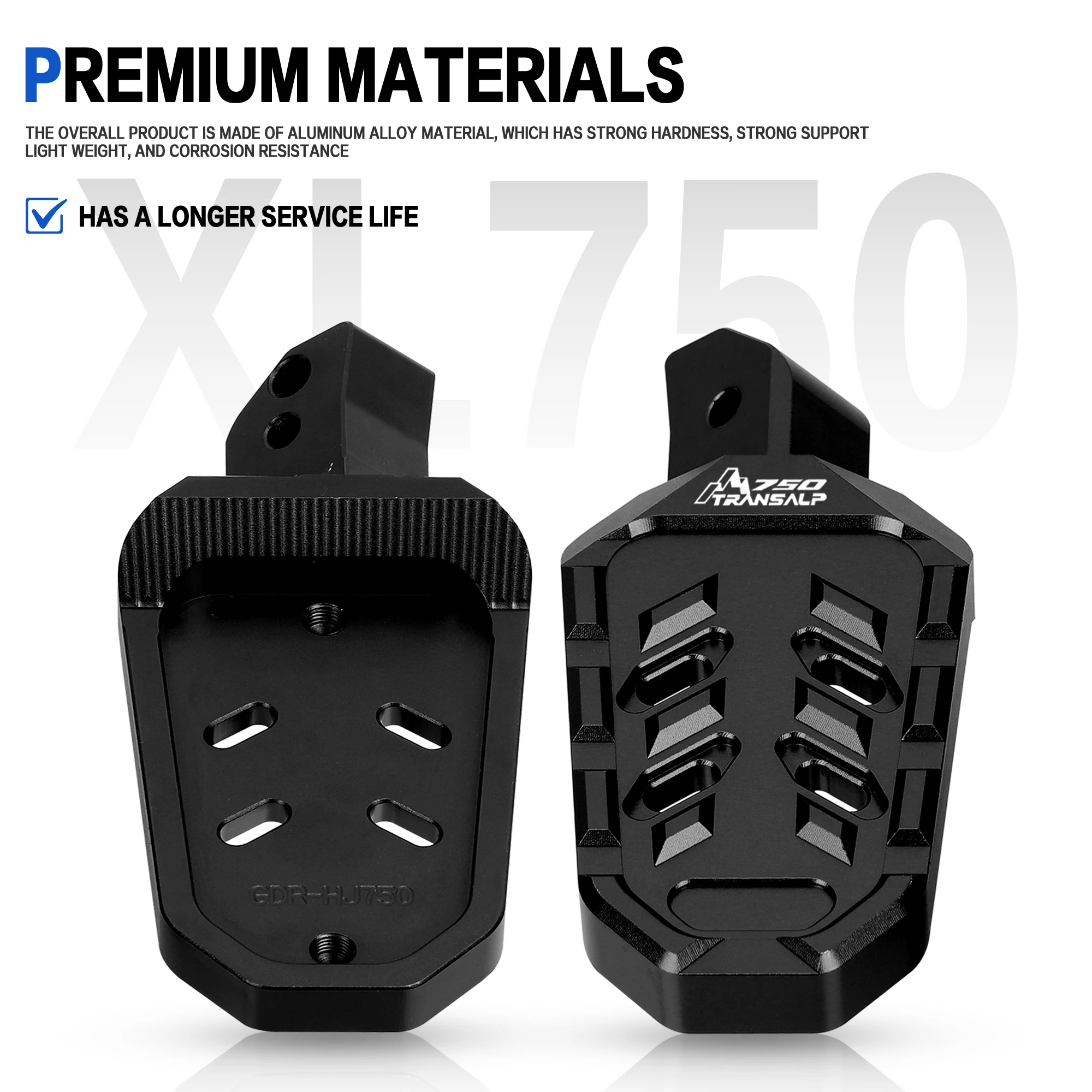 For Honda XL750 Transalp XL750 Foot Rests Footpegs Motorcycle XL 750 Foot Pegs Aluminium Footrest Expandable Teeth Pedal Kit