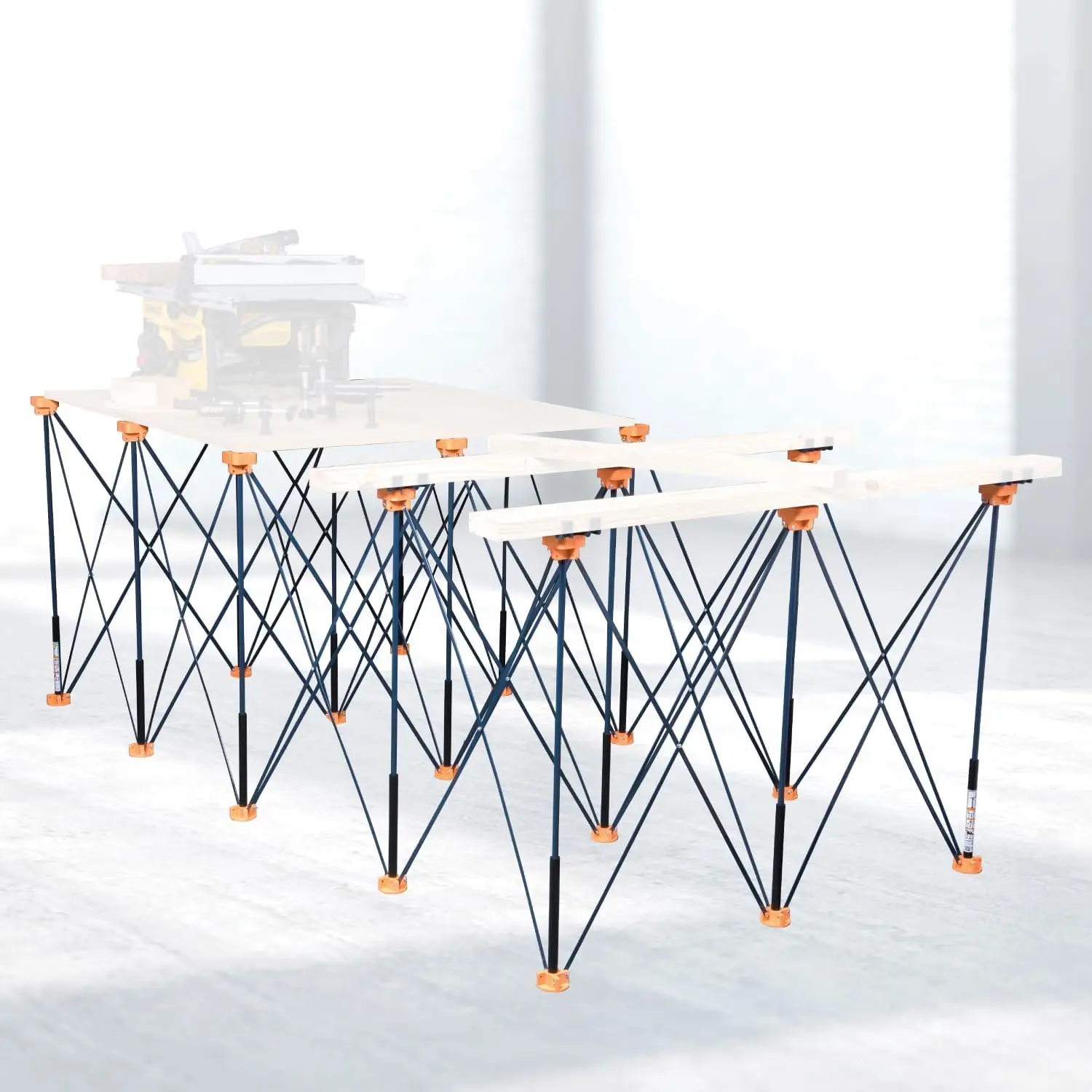 Collapsible 4x8ft Workstand Heavy Duty Folding Work Table Base 6000 lbs Capacity 36 Inch Work Height No Assembly Mobile Work Sta