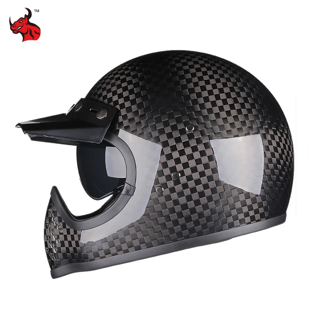 3C Certified Carbon Fiber Helmet Full Face Off Road Motorcycle Helmet Riding Casque Motorcycle Secure Equipment Motobike