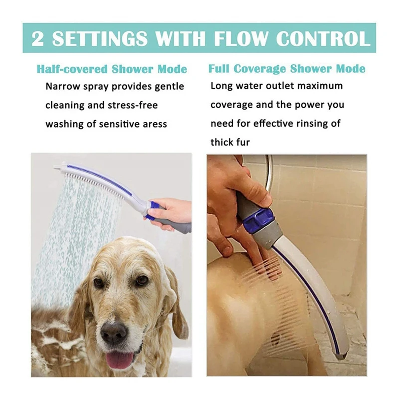 Dog Shower Head, Pet Shower Attachment,Pet Bathing Spraye, Indoor Outdoor Dog Washing Sprayer Includes 8 Foot Flex Hose