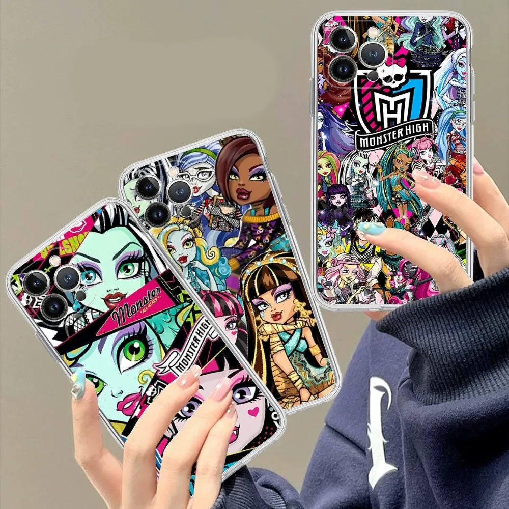 

M-MonsterS Cartoon H-HighS Mousepad Silicone Soft for iphone 15 14 13 12 11 Pro Mini XS MAX 8 7 6 Plus X XS XR Cover