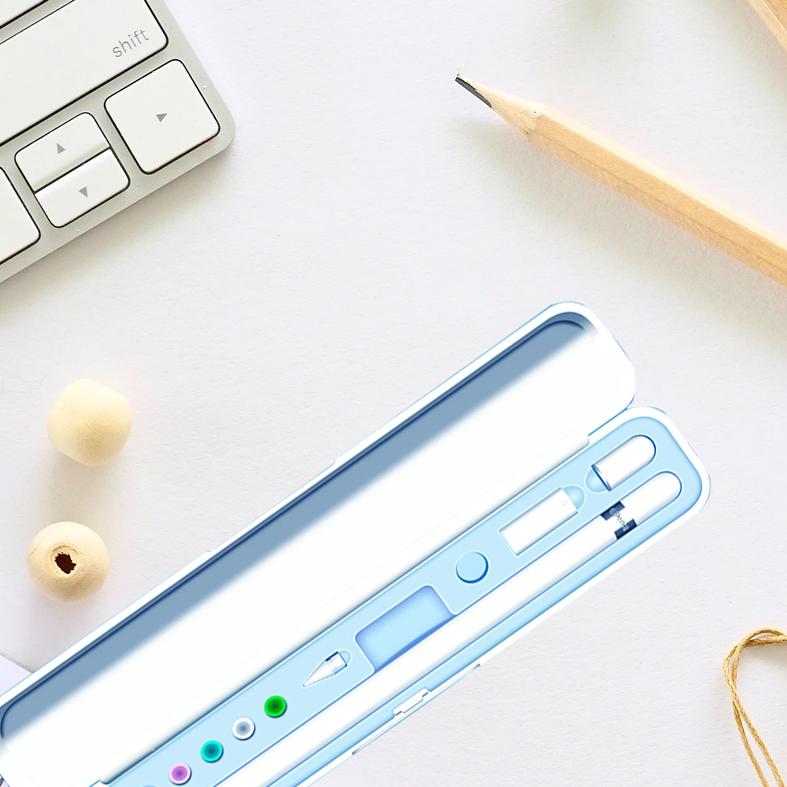 

1Pcs Pencil Storage Box ABS Matte Lightweight Waterproof Compatible Pencil 1 2 Portable Silicone Lining Drop Resistance