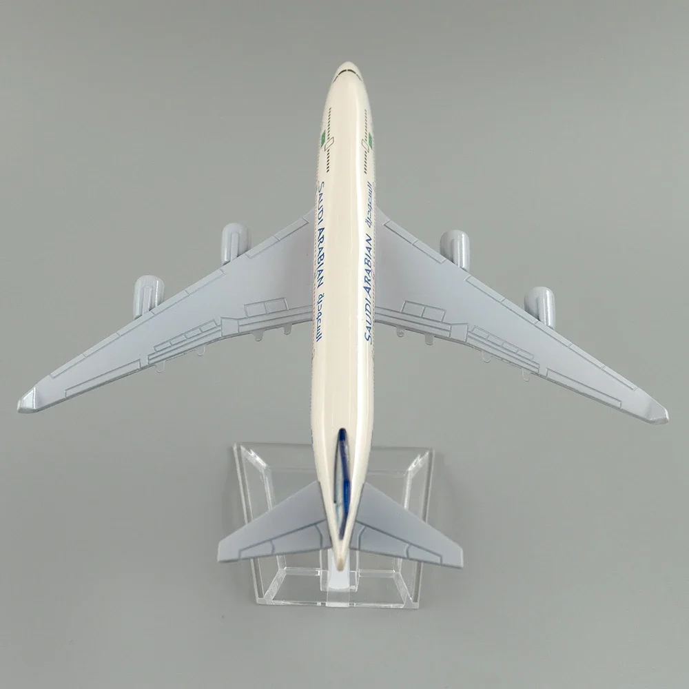 Avião de liga em escala 1/400, boeing 747, arábia saudita, 16cm, modelo b747, brinquedos, decoração, coleção de presentes para crianças