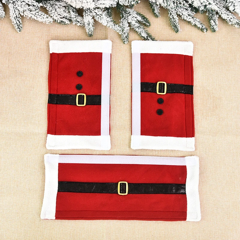 2/3pcs/set Linen Embroidery Refrigerator Handle Gloves Home Door Handle Microwave Oven Protective Cover Christmas Ornament Decor