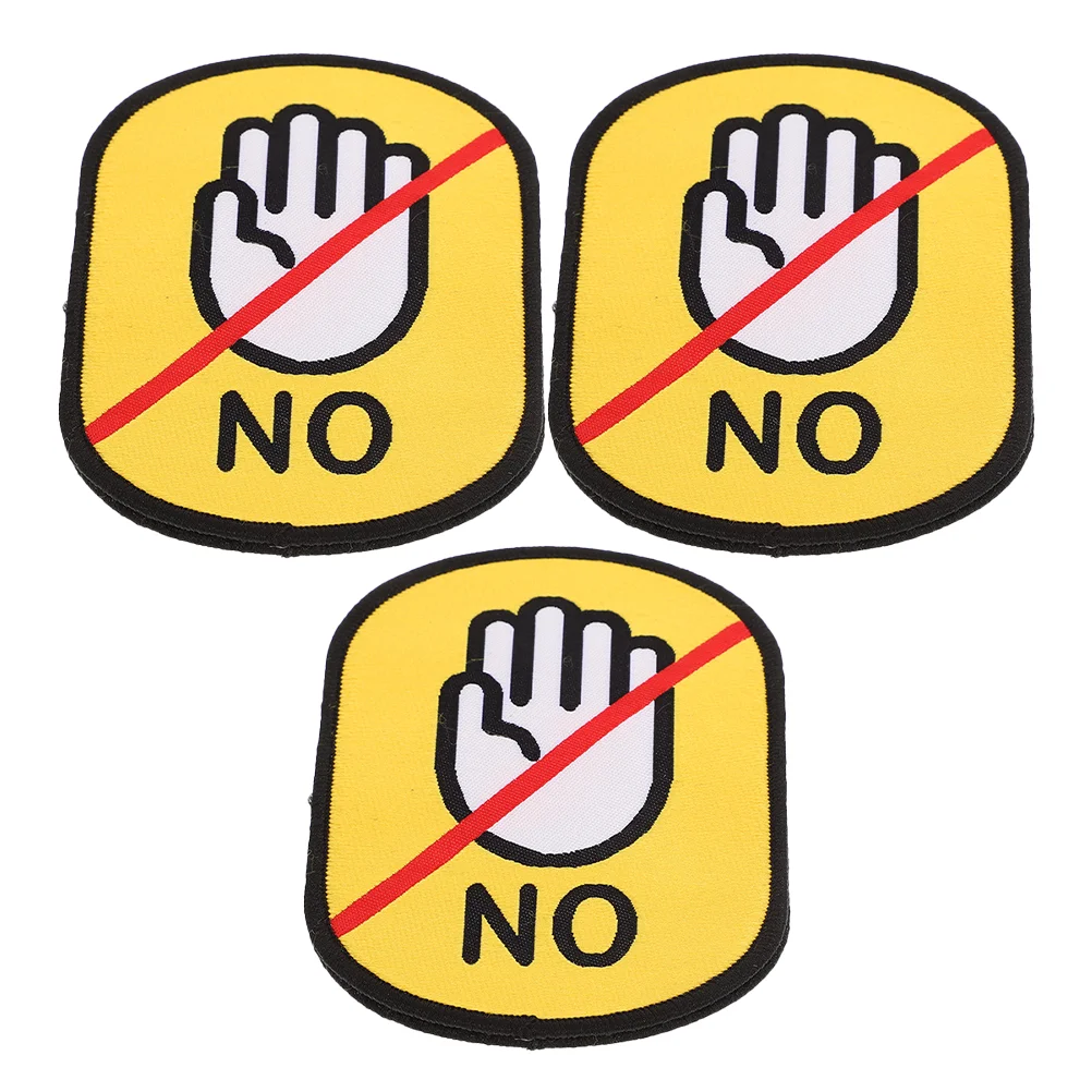 3 Pcs Pet Social Post Sign Dog Tag Beware Don't Touch Patch Collar Stickers Leash The Tools