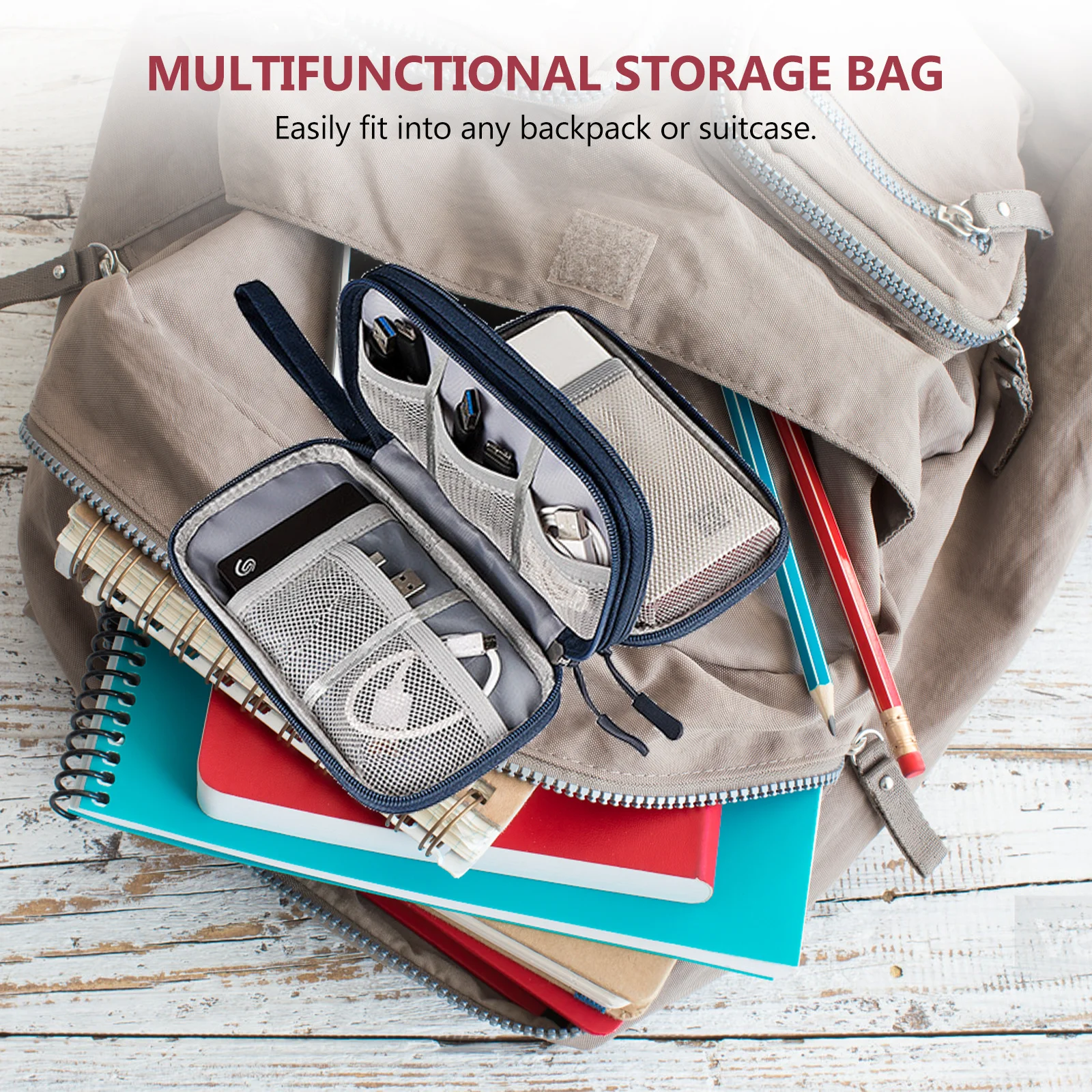 

1Pcs Fine Workmanship Digital Accessories Organizer Bag for Travel Earphone Data Cable USB Cables Storage Pouch