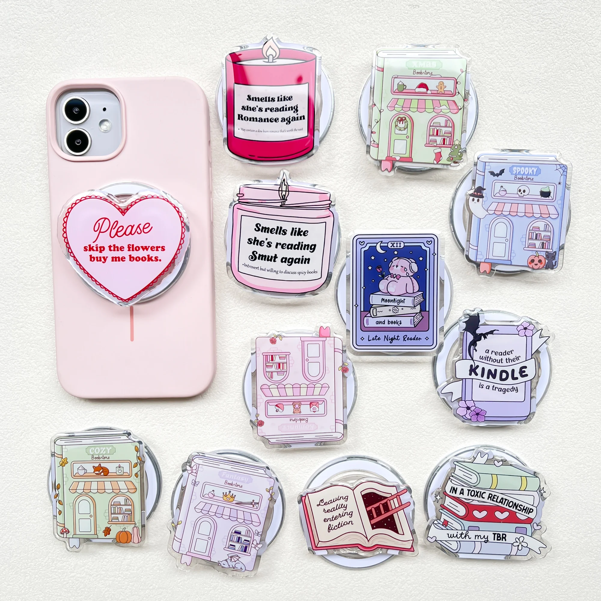 Kindle Bookish Magsafe Handyhalterung Magnetischer Kindle-Halter Rosa Kindle-Zubehör Bookish Merch Buch für iPhone Samsung Xiaomi – Detail 2
