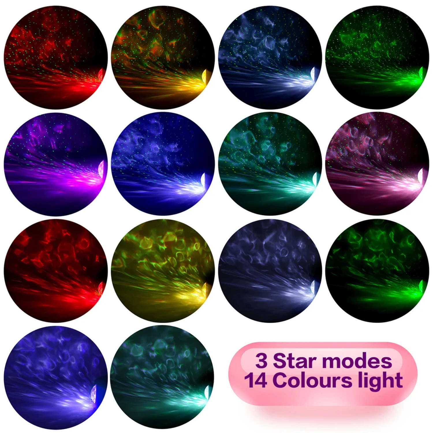 Enchanting Celestial Dreamland Night Light - Mesmerizing Starry Night Projection - Charming Ambient Light for Kids - Elegant LED