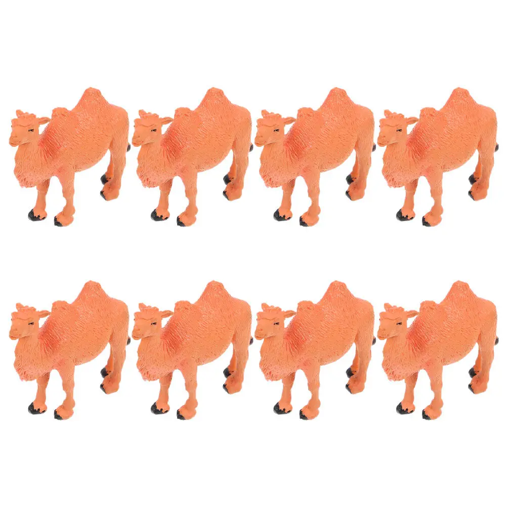 8Pcs Lifelike Camel Decoration Set Premium Texture Small Camel Statue for Indoor Outdoor Use Home Office Garden Table Decor