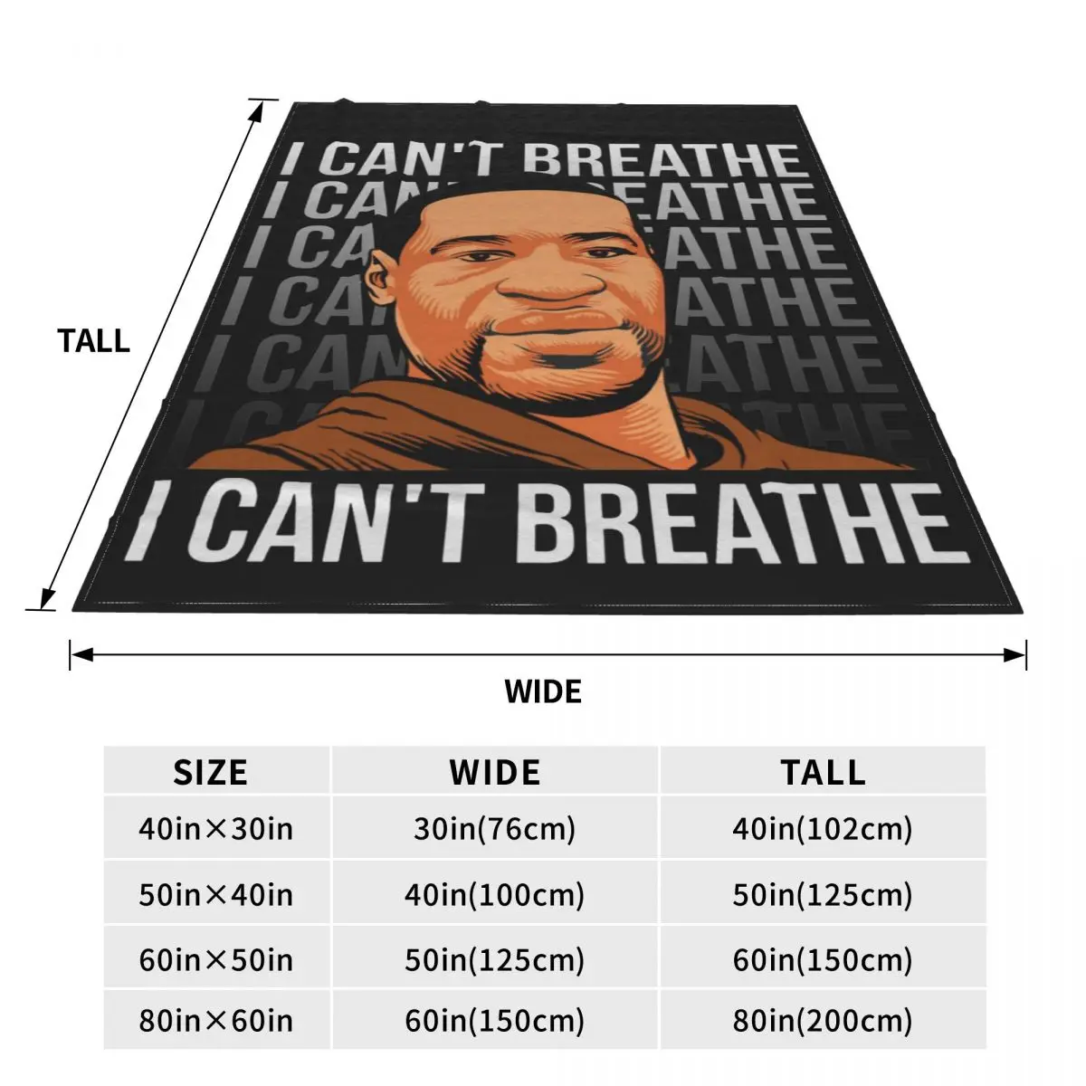 I Can\'t Breathe Blankets George Floyd Black Lives Matter Flannel Awesome Soft Throw Blanket for Home Textile Decor