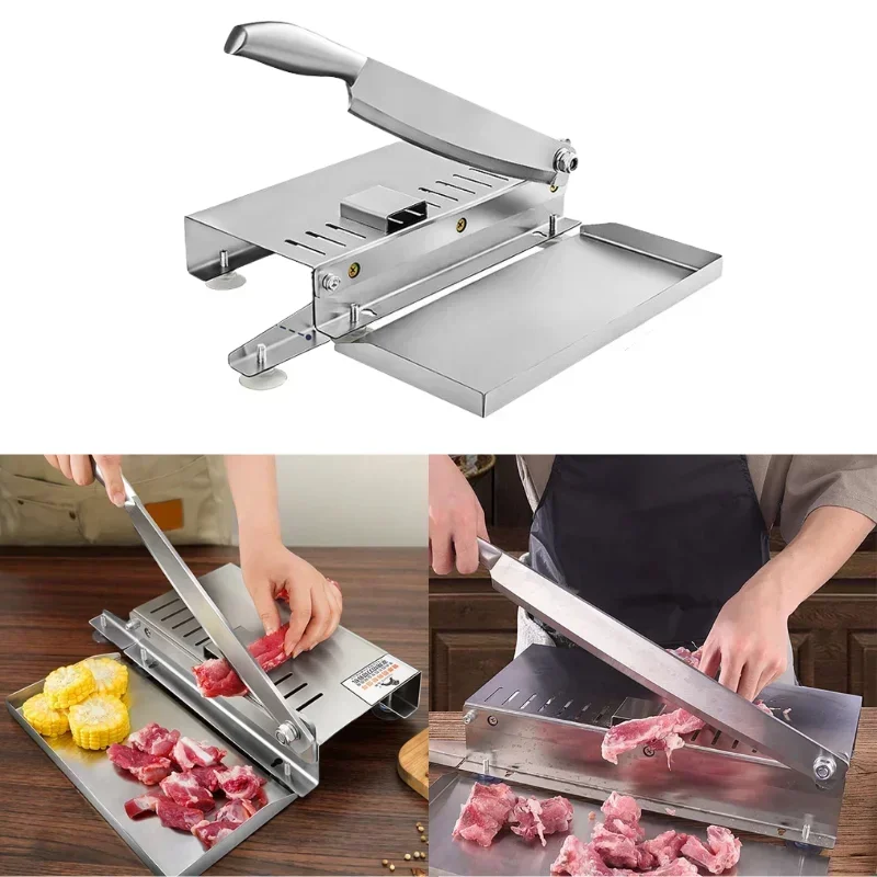 Stainless Steel Frozen Meat Slicer, Bone Cutting Knife, Minced Lamb Slicer Machine Multi-fuction Frozen Chicken Duck Fish Cutter