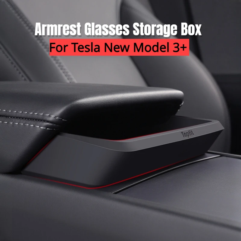 Tesla Model 3 Highland 2024 Armrest Glasses Storage Box Multi Functional Storage Bag For Model 3 + 2024 Car Interior Accessories