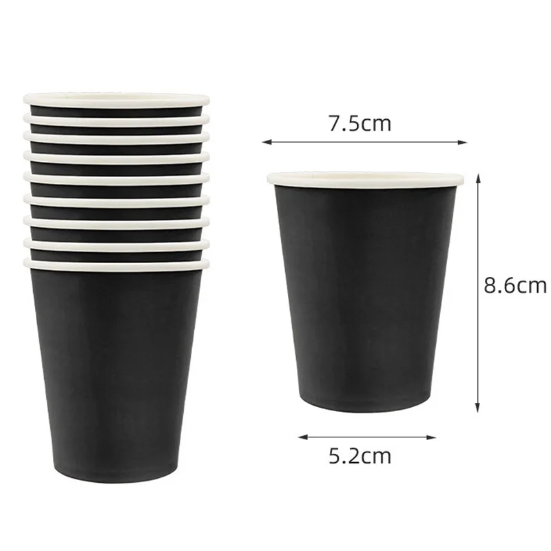 Solid Black Theme Cutlery Birthday Party Paper Disposable Tableware Paper Napkins Cups Plates Tablecloth Fork spoon Party Decor