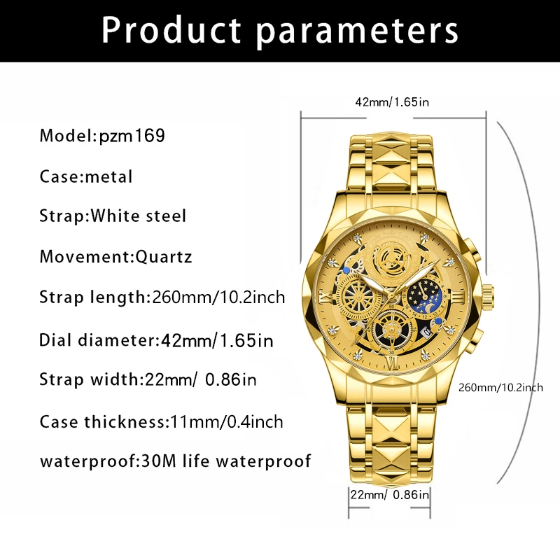 PAAZOMU ファッションカジュアルクォーツメンズ腕時計ステンレススチールストラップ高級ダイヤル発光 30 メートル防水ビジネスメンズ腕時計
