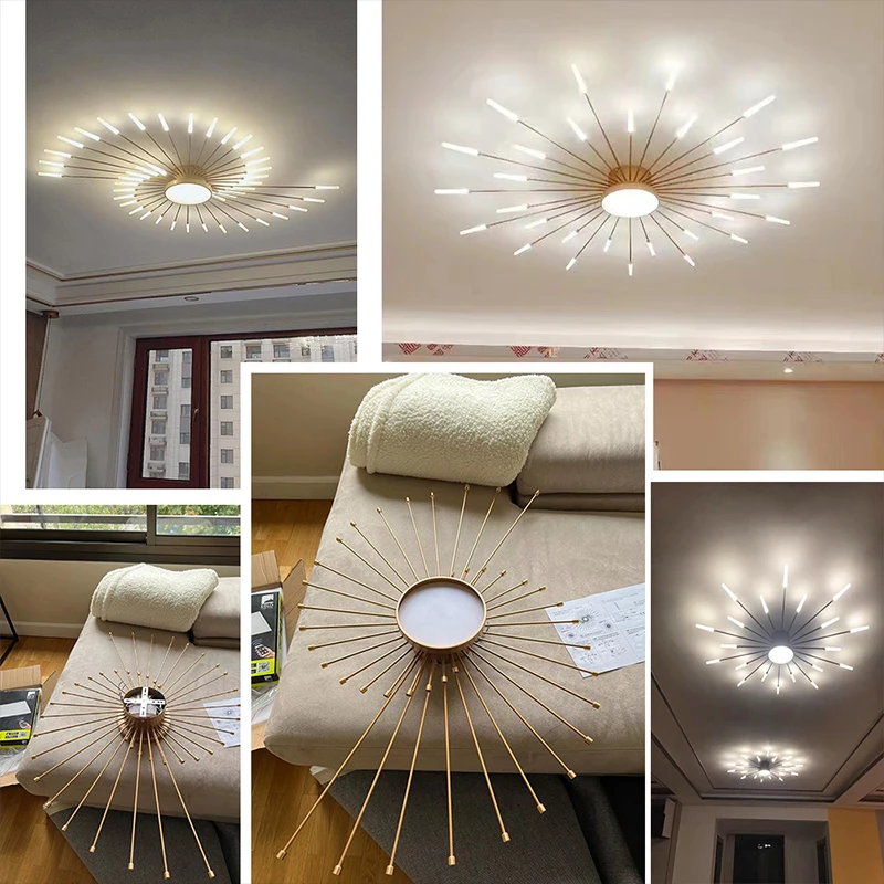 Lámpara de techo LED de estilo escandinavo para dormitorio, candelabro de techo para sala de estar, iluminación interior creativa, lámpara de cocina