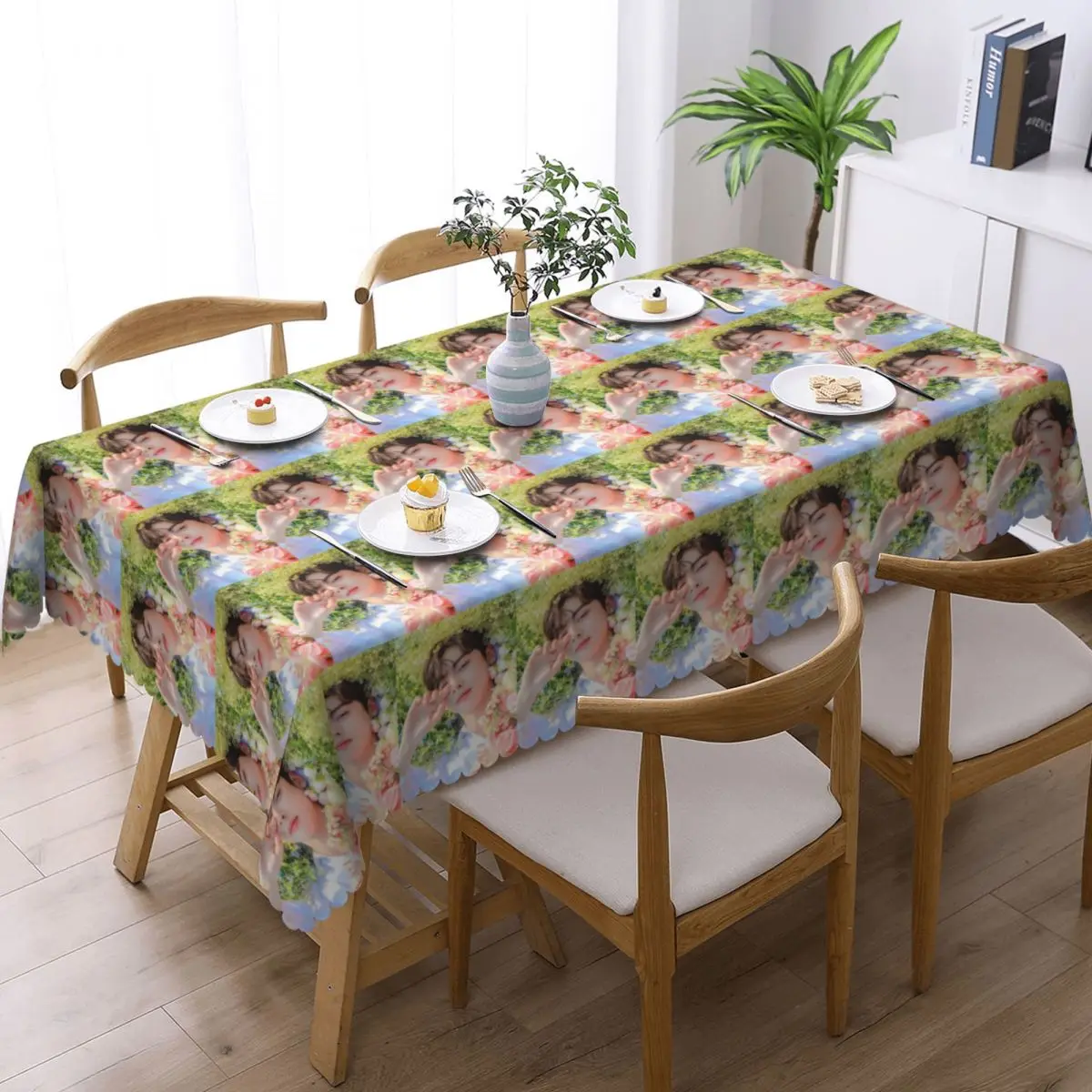 Cha EunWoo Kpop Astro Custom Rectangular Tablecloth Oilproof Table Cover for Dining Events Table Cloth