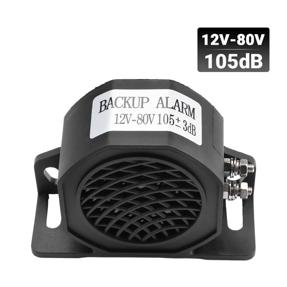 

105dB Decibel Backup Siren Beeper Buzzer Sound Warning Alarm 15W 12V-80V Car Truck Vehicle Horn For Vehicle Reversing Reminders