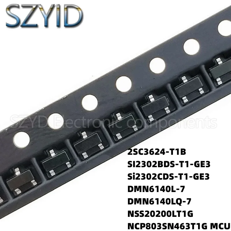 100PCS SOT23 2SC3624-T1B SI2302BDS-T1-GE3 Si2302CDS-T1-GE3  NSS20200LT1G NCP803SN463T1G MCU