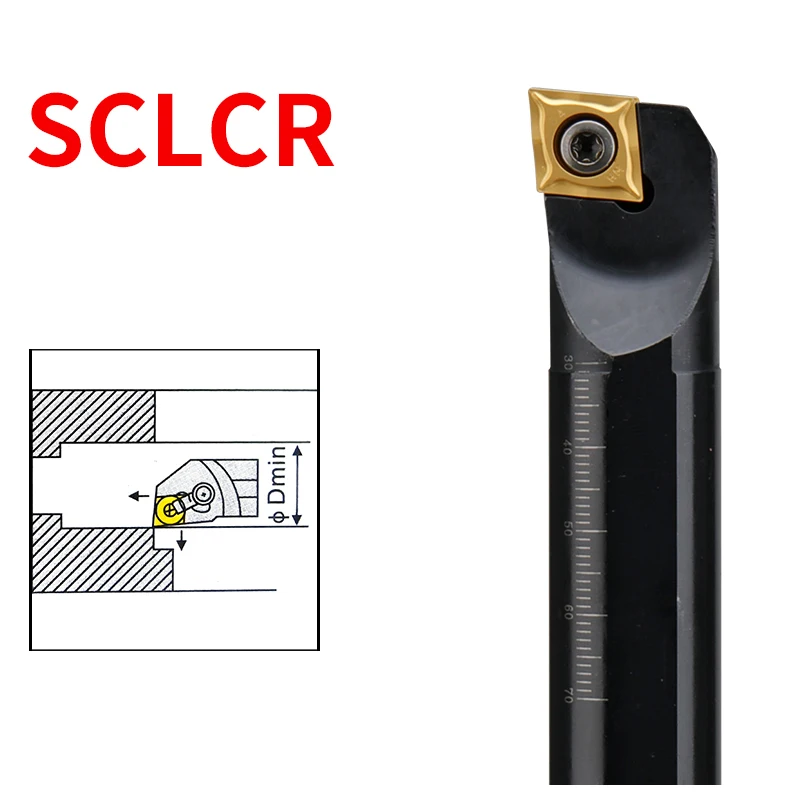 

S06K-SCLCR06 S08K-SCLCR06 S12M-SCLCR06 S16Q-SCLCR06 Расточный инструмент с ЧПУ Токарный стержень с небольшим внутренним отверстиемCCMT Твердосплавное лезвие Токарный станок