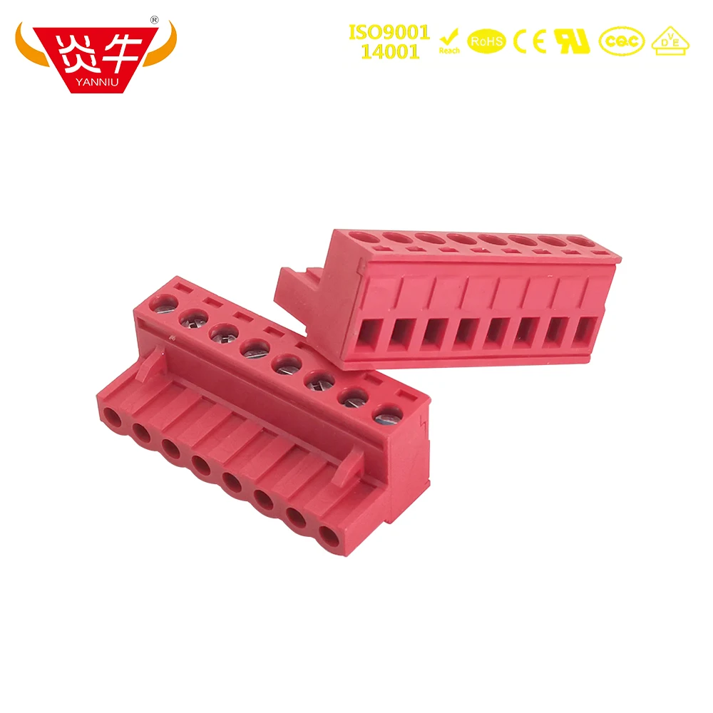 50Pcs Red KF2EDGK 5.08 2P ~ 12P PCB CONNECTOR PLUG-IN TERMINAL BlOCK 2EDGK 5.08mm MSTB 2,5 ST  1757019 PHOENIX  DEGSON