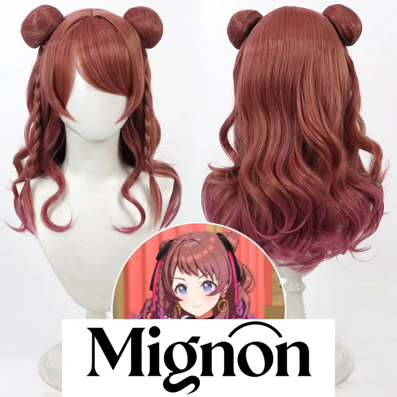 

Idolmaster Gakuin Hanami Saki парик для косплея двухцветный градиент съемные булочки подарок на Хэллоуин