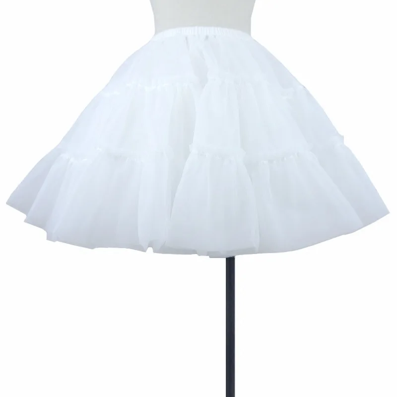 Lolita Witte Gaas Rok Zacht Gaas Zonder Been Dagelijkse Rok Trouwjurk Petticoat Halve Rok Cosplay Gezwollen Rok