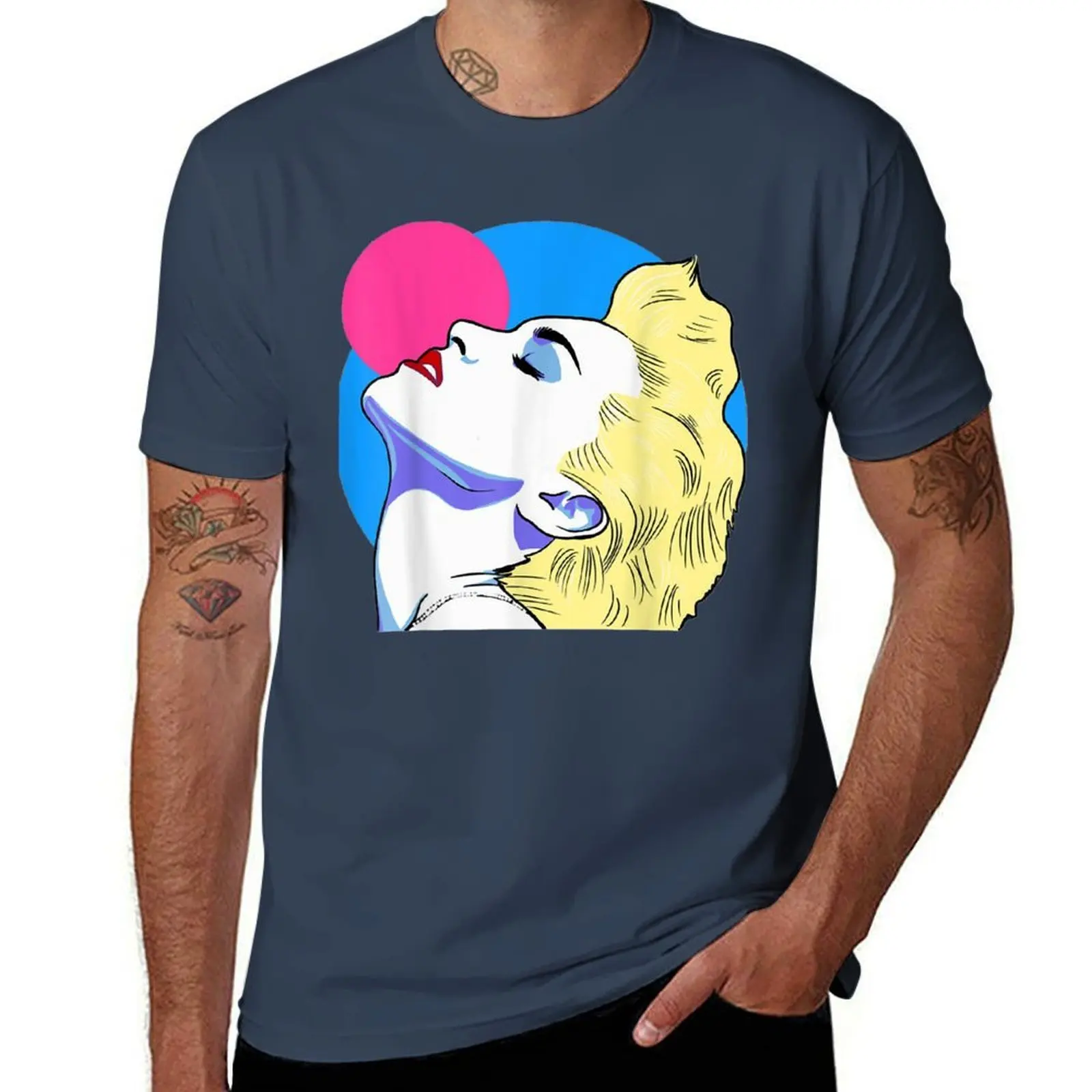 

Madonnas True Blue Artwork T-Shirt Summer Print Short Sleeve Tee