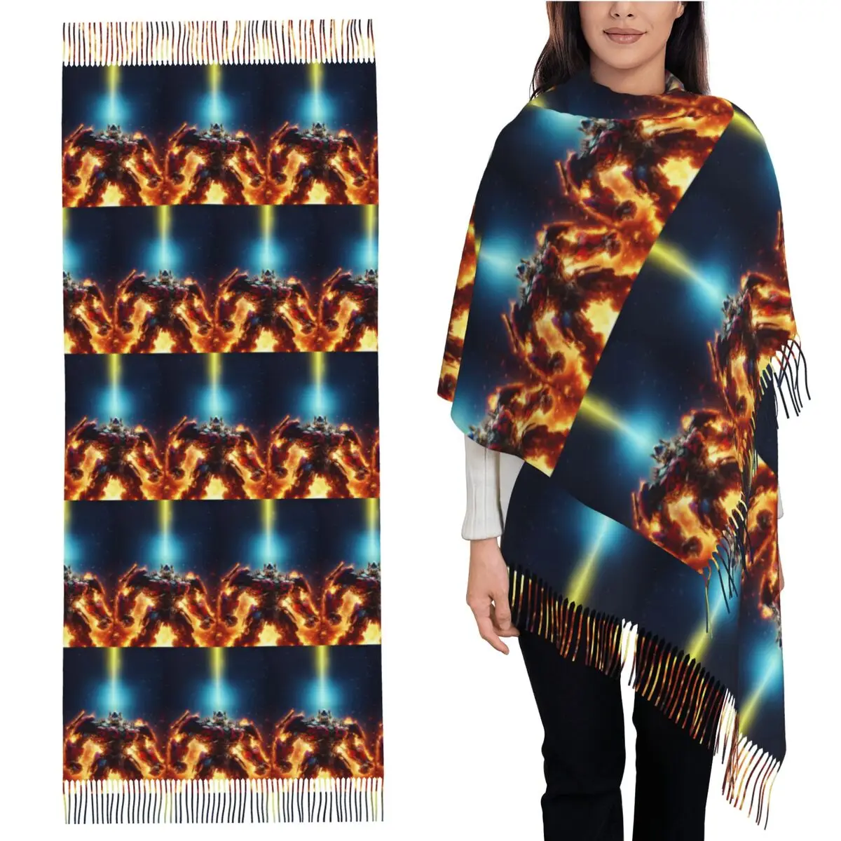 

Optimus Prime шарф с кисточками, женские мягкие теплые шали и накидки, длинная осенне-зимняя шаль