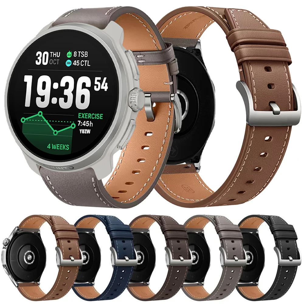 20 22 mm Lederarmband für SUUNTO RACE 2/RACE S Smartwatch Ersatzarmband Sportuhrenarmband Correa für SUUNTO RUN/9 PEAK Band