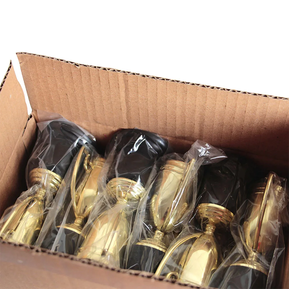 

12pcs Mini Award Trophy Plastic Reward Prizes Decorative Props Gift Awards Trophy with Black Base for Party Celebrations Ceremon